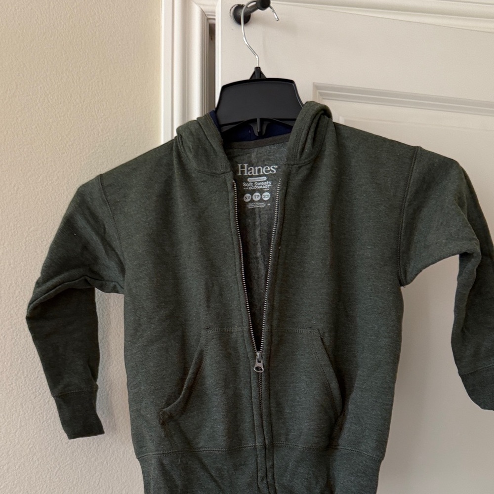 Hanes Kids Dark Green Full-Zip Jacket